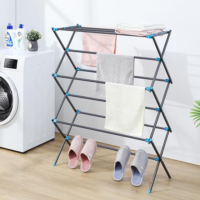 APEXCHASER Clothes Drying Rack, Foldable 2-Level Drying Rack Clothing, - Image 3