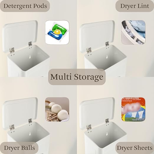 Magnetic Lint Bin for Laundry Room, Metal Trash Can - Image 5