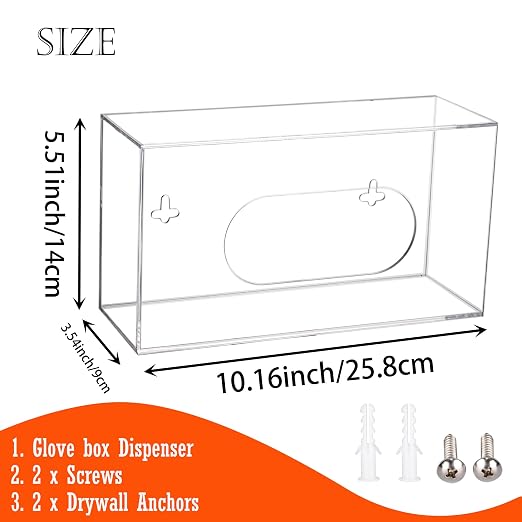 Acrylic Glove Box Holder Wall Mount Disposable Glove Dispenser Storage Organizer - Image 3
