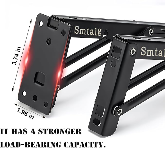 Folding Shelf Brackets， Detachable Folding Bracket，2 Pack Heavy Duty Wall - Image 4