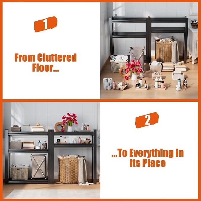 Over the Washer and Dryer Storage Shelf, Height-Adjustable Storage Shelf - Image 9