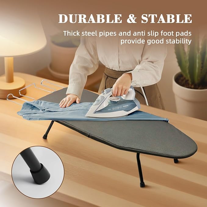 Mini Ironing Board Tabletop Ironing Board Compact Foldable Iron Board Thick - Image 5