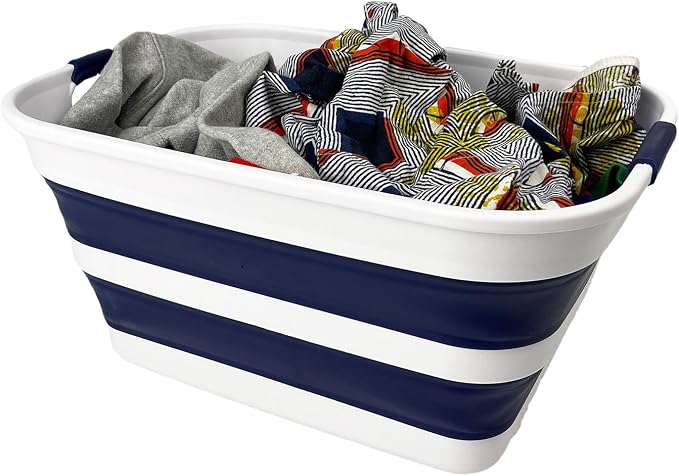 SAMMART Collapsible Plastic Laundry Basket by SAMMART
