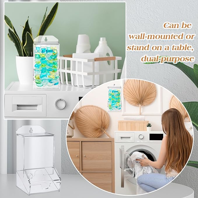 Weysat 1 Pack Laundry Pods Container Acrylic Dishwasher Pods Holder W/ 2 Lids - Image 5