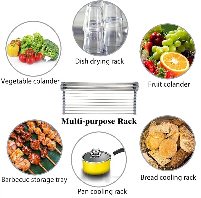 Hhyn Roll Up Dish Drying Rack Over The Sink 17.7" x 15.6" - Image 7