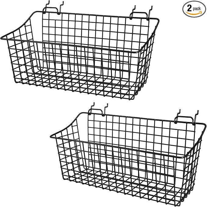 G.CORE 2 Pack Pegboard Baskets, Peg Board Baskets Bins Set by GCORE