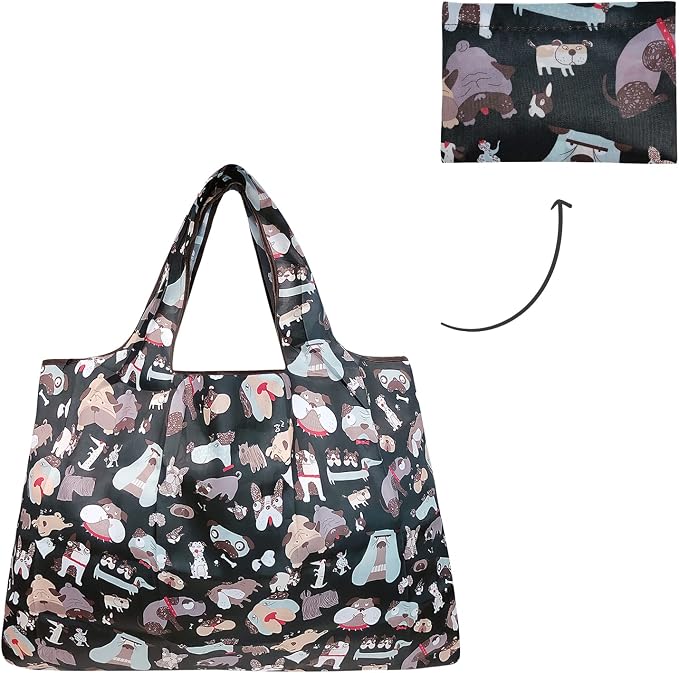 allydrew Large Foldable Tote Nylon Reusable Grocery Bag - Image 5