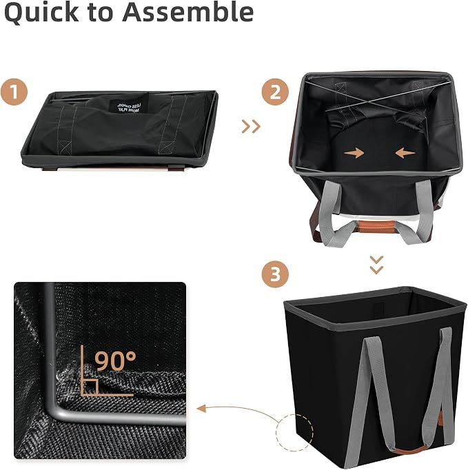 STORAGE MANIAC Collapsible Laundry Caddy, 128L Large Collapsible Laundry Basket - Image 7