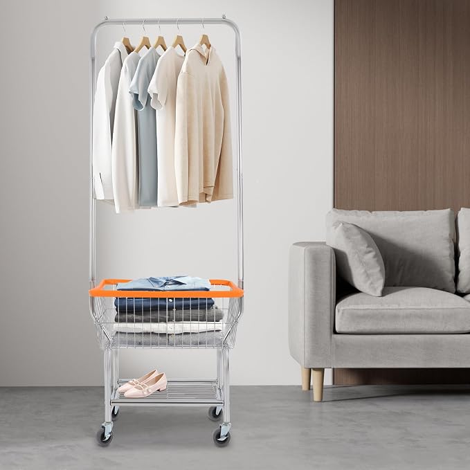 Laundry Cart Mobile Laundry Basket - Image 9