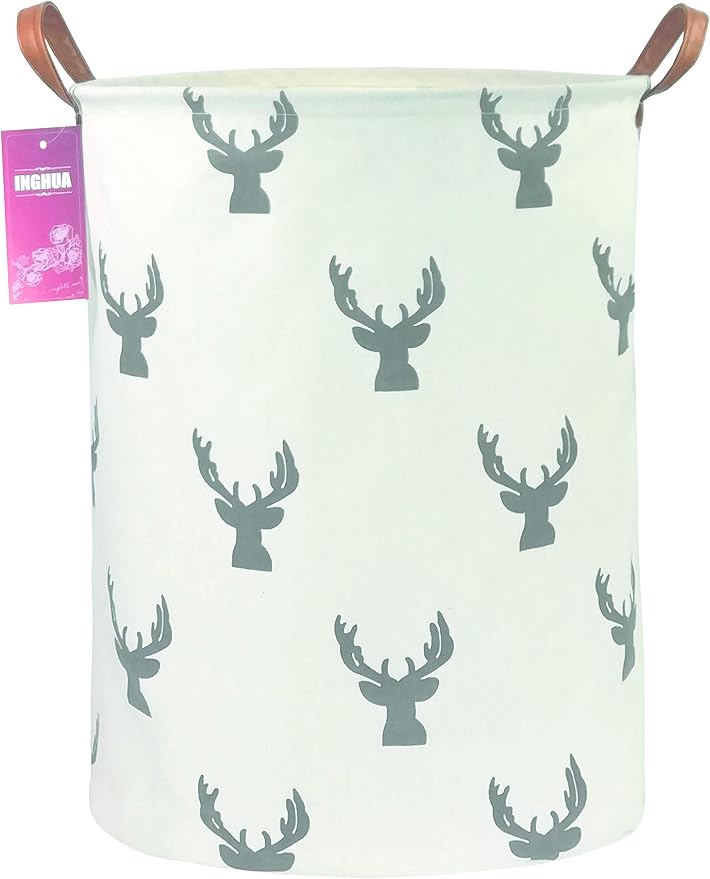 Laundry Hamper Large Canvas Fabric Lightweight Storage Basket/Toy by INGHUA