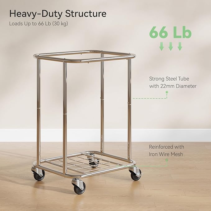Laundry Basket with Wheels 150L/40Gal, Rolling Laundry Hamper with Steel Fram - Image 6
