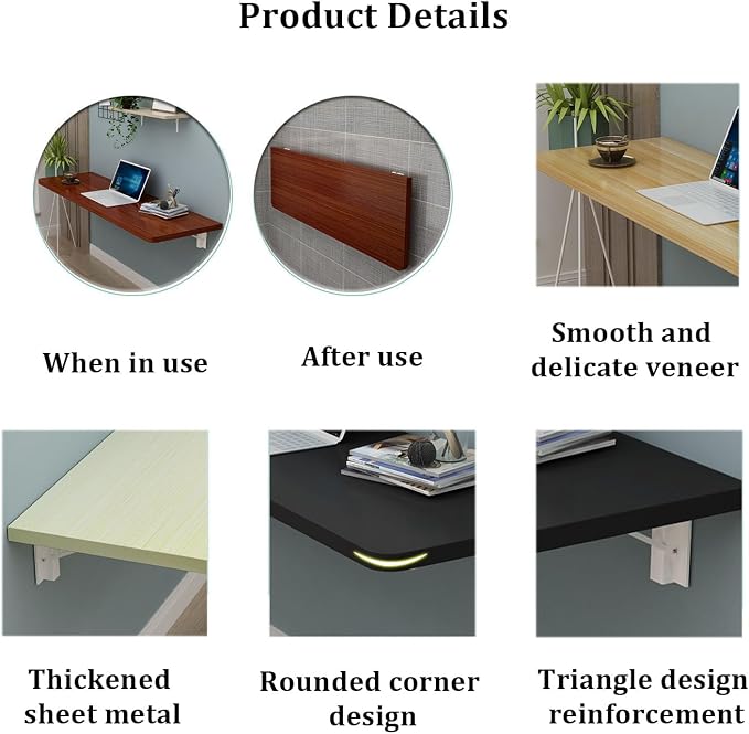 Fold Down Laundry Table Wall Mounted, Folding Wall Mounted Drop Leaf Table - Image 3