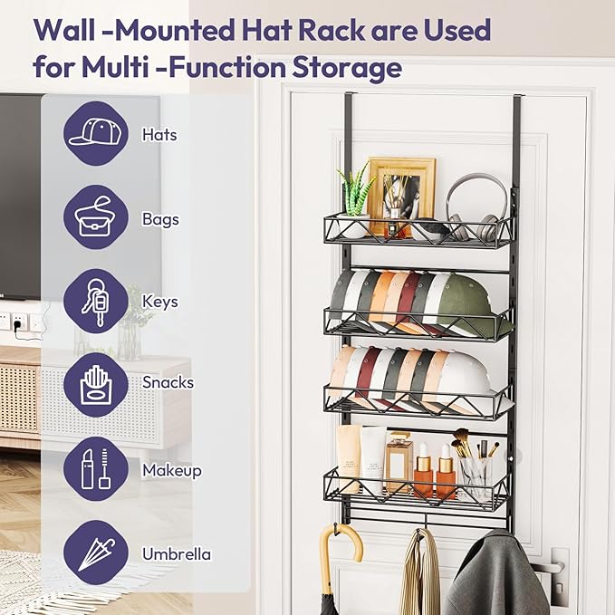 SWTYMIKI Over Door Hat Organizer - Image 4