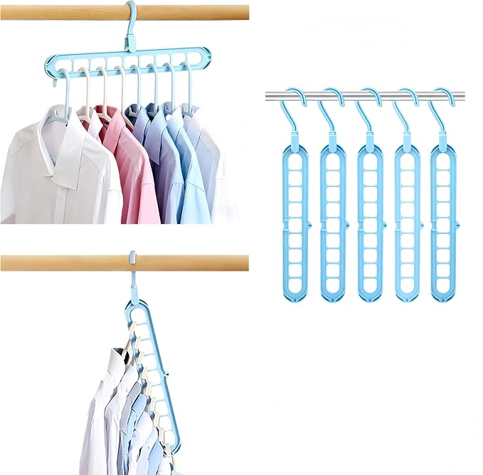 5pcs 9-Hook Rotating Hanger Organizer - 20lb Capacity Space Saving Hanger by Unknown