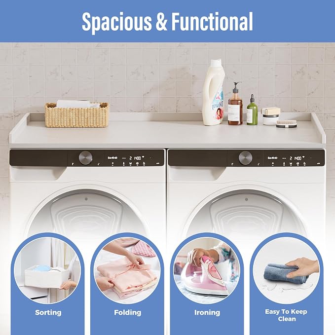 LEBENGURU No-Installation HDPE Washer Dryer Countertop - Image 7