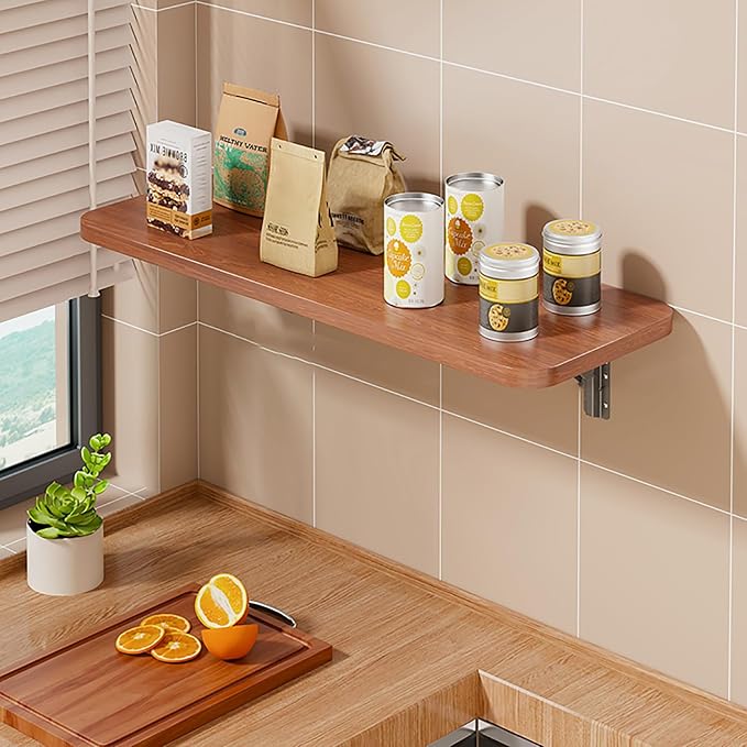 Wall Mounted Folding Table Desk Kitchen Dining Table Floating Foldable Table by Unknown