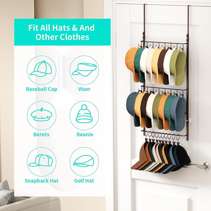 HapiRm Over Door Hat Rack - Image 3