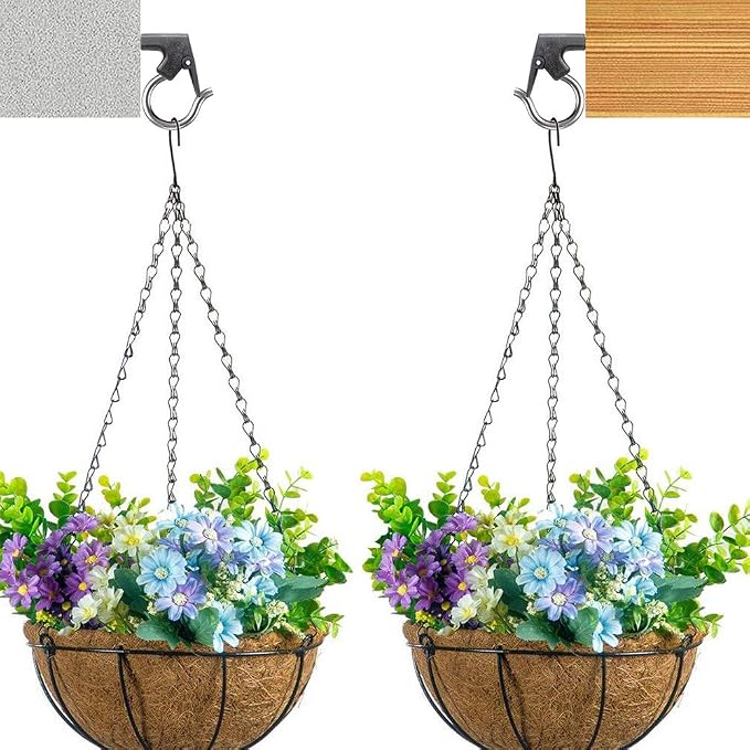 SELEWARE Windproof Wall Plant Bracket, Flower Baskets, Heavy Duty 100LB Capacity - Image 2