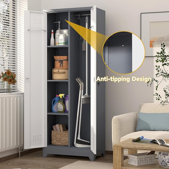 GREATMEET 65'' Metal Utility Storage Cabinet - Image 4
