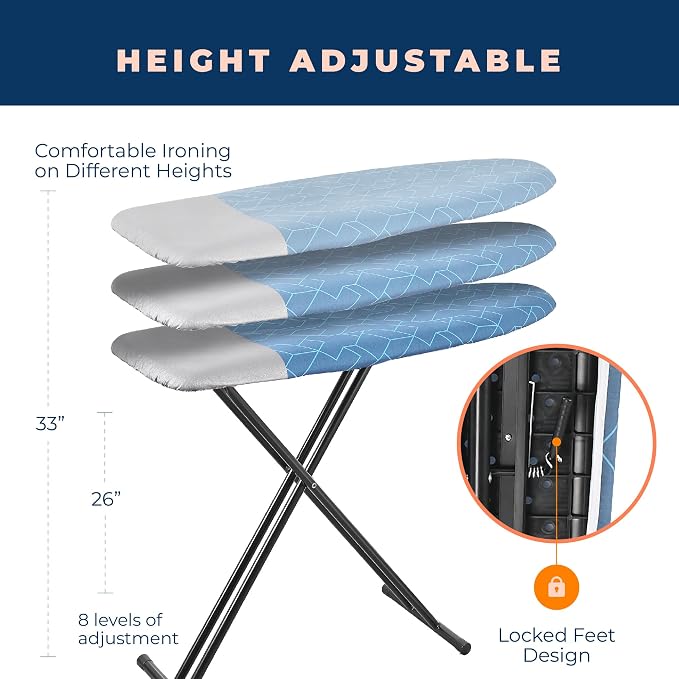 Ironing Board, Compact and Space Saver Foldable Iron Board, Safety Ironing - Image 4
