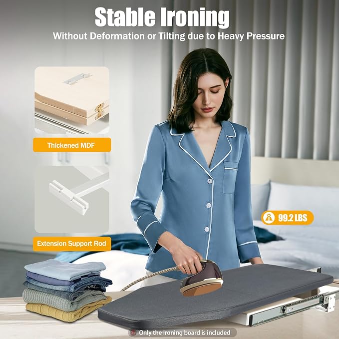 Retractable Ironing Board, 180 Degree Rotation Foldable Pull Out Ironing Board - Image 6