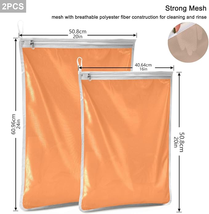 Orange Mesh Laundry Bags Lingerie Bags - Image 3