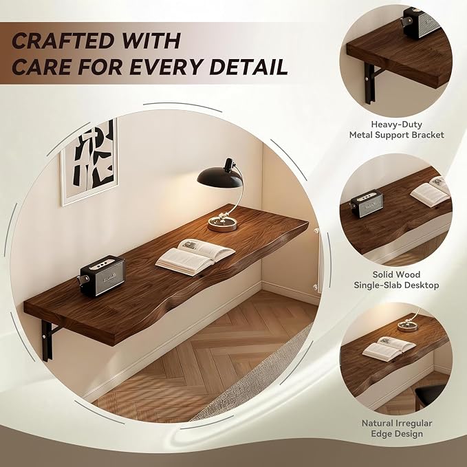 Wall Mounted Folding Table Wood - Image 5