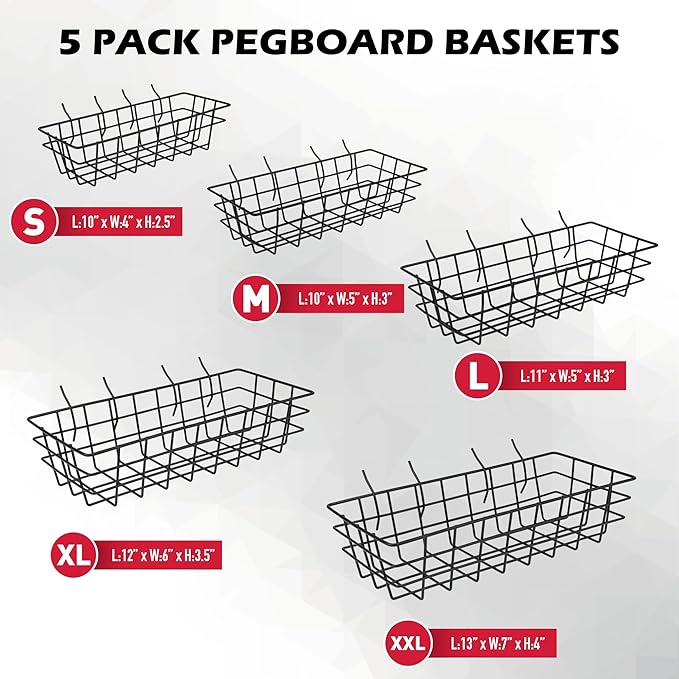 5-Piece Pegboard Baskets Set - Image 2