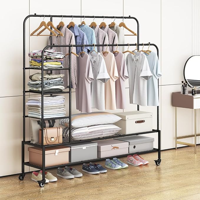 SUOERNUO Garment Rack for Hanging Clothes Rack Heavy Duty Portable - Image 4