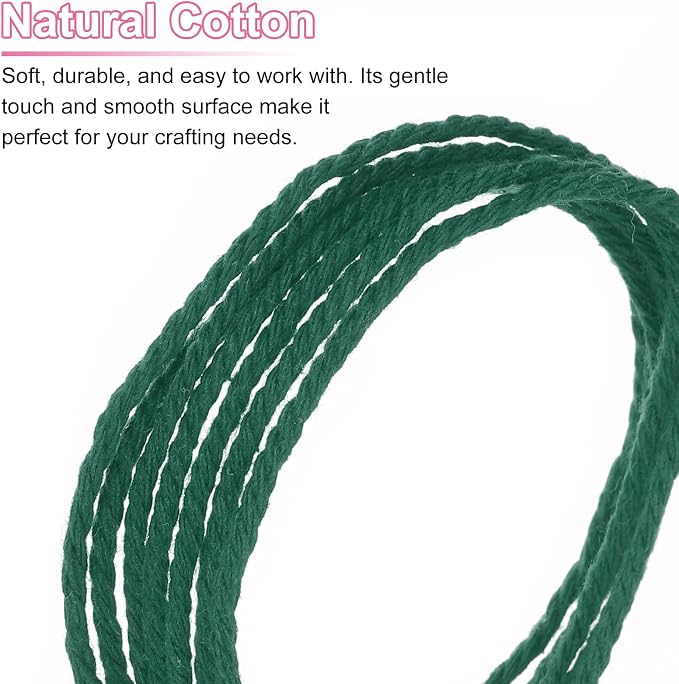 HARFINGTON Natural Macrame Cord 2mm x 220 Yards 3 Strand Twisted Cotton Macrame - Image 4