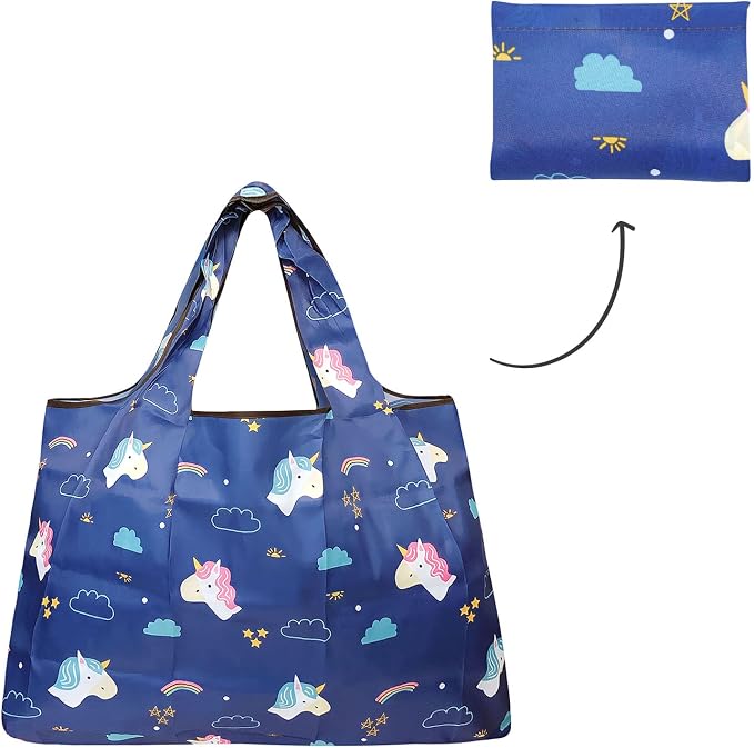 allydrew Large Foldable Tote Nylon Reusable Grocery Bag - Image 5