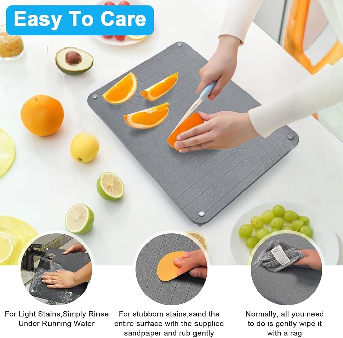 3Pcs Nesting Stone Drying Mat for Kitchen Counter, Quick Drying Stone Dish - Image 3