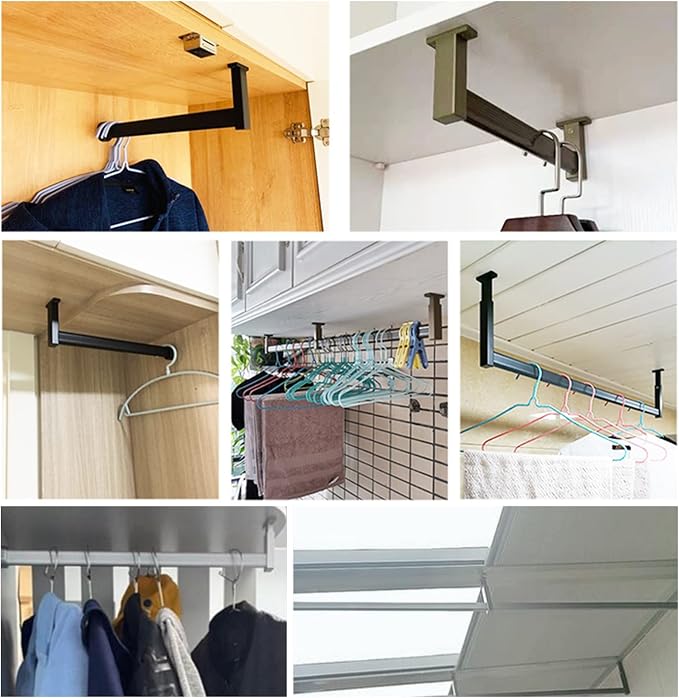 Cloakroom/Balcony Garment Rail Bar, Premium Oval Wardrobe Pole - Image 7
