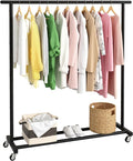 Buzowruil Metal Rolling Clothing Rack Adjustable Freestanding Garment Organizer by Buzowruil