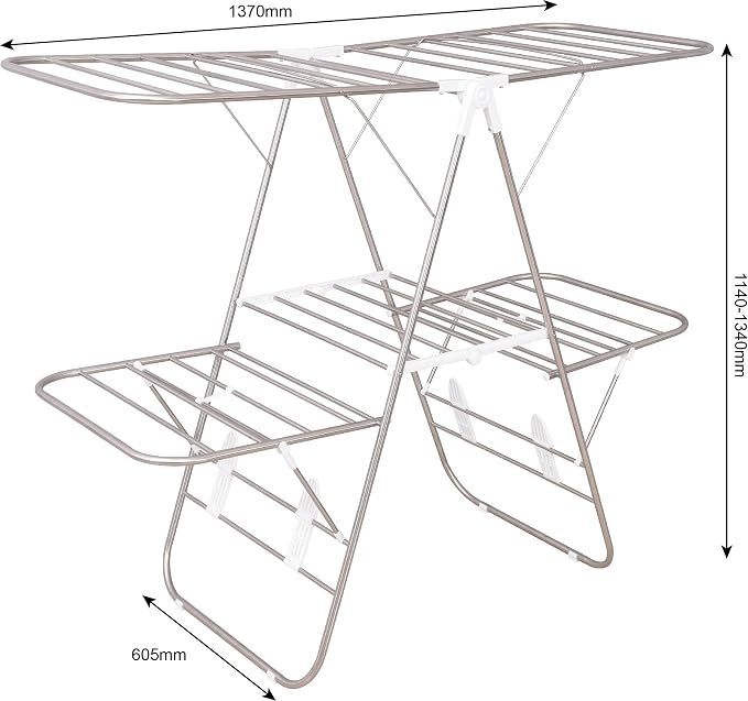 EZHOME Large Foldaway Laundry Rack, Heavy Duty, Collapsible, Space-Saving - Image 3