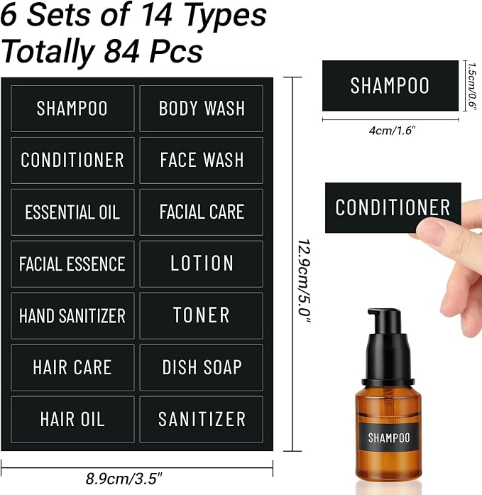Segbeauty 84pcs Small Black Waterproof Labels - Image 2