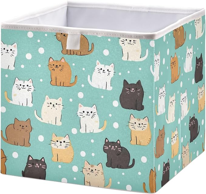 senya Large Storage Bins Probe Kitten Collapsible Foldable Storage Cubes Fabric by senya