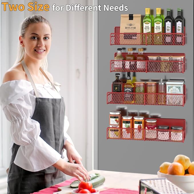 Magnetic Spice Rack for Refrigerator, 4 Pack 100% Metal Strong Magnet Fridge - Image 5