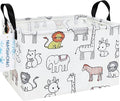LANGYASHAN Rectangular Storage Bin Collapse Canvas Fabric Cartoon Storage Basket by LANGYASHAN
