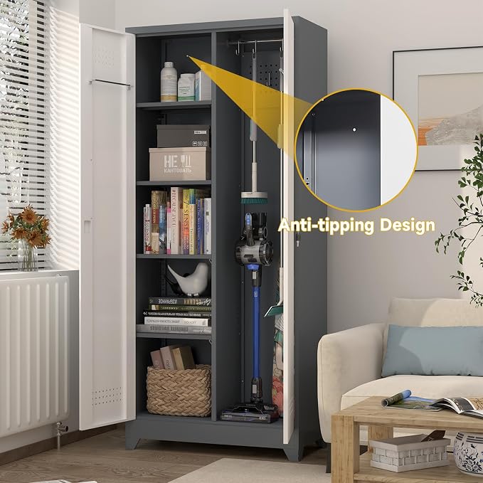 GREATMEET 72'' Metal Utility Storage Cabinet - Image 6