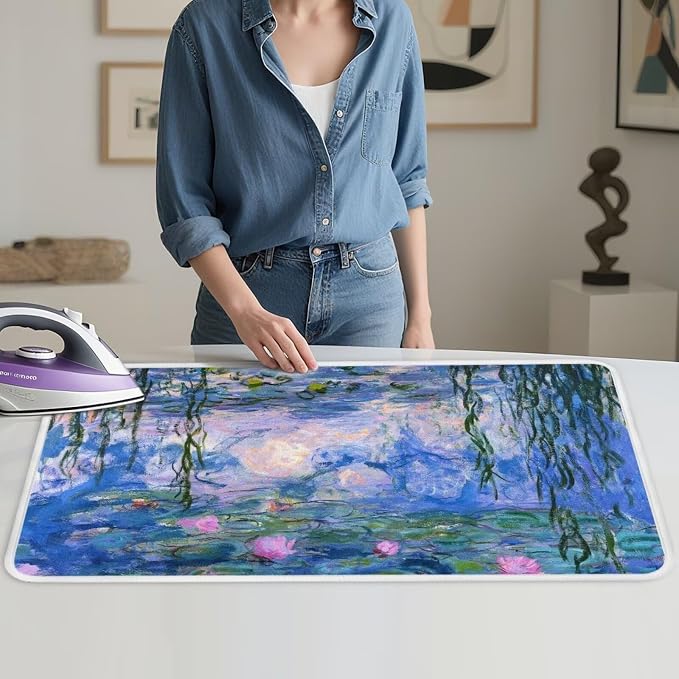 Water Lilies Pattern Portable Ironing Mat Anti Slip by PJHEQOXE