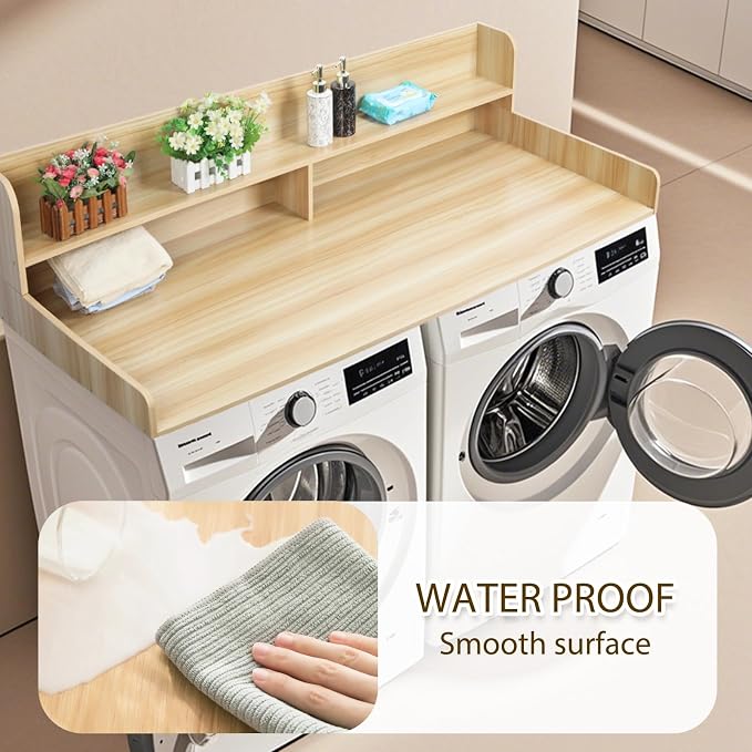 Washer Dryer Countertop, 27.5" x 54" Wooden Laundry Topper Shelf - Image 4