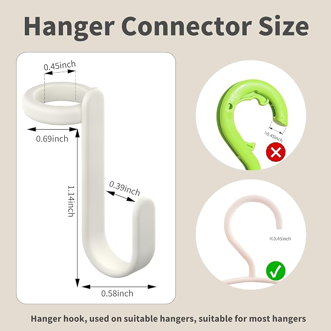 100PCS Hanger Connector Hooks, Space Saving Hangers - Image 6