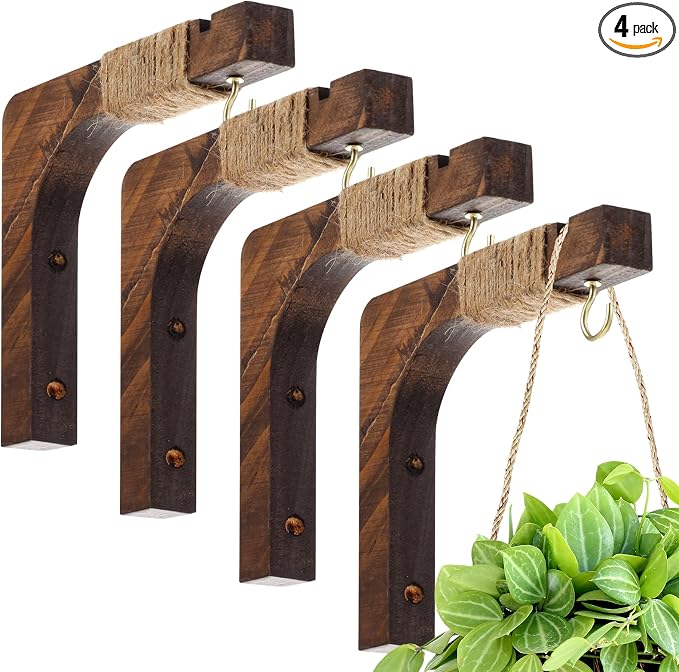 Geelin 4 Pack Wooden Plant Hanger by Geelin