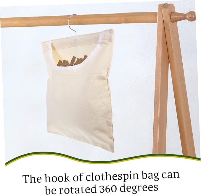 Ciieeo Rotatable Hook Clothespin Bag Portable Hanging Organizer - Image 7