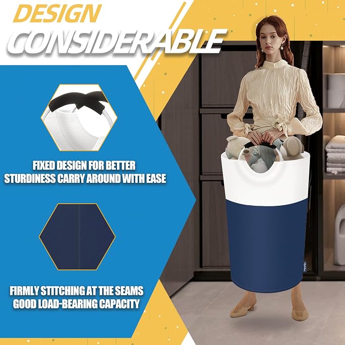 125L Laundry Basket, Collapsible Laundry Hamper - Image 4