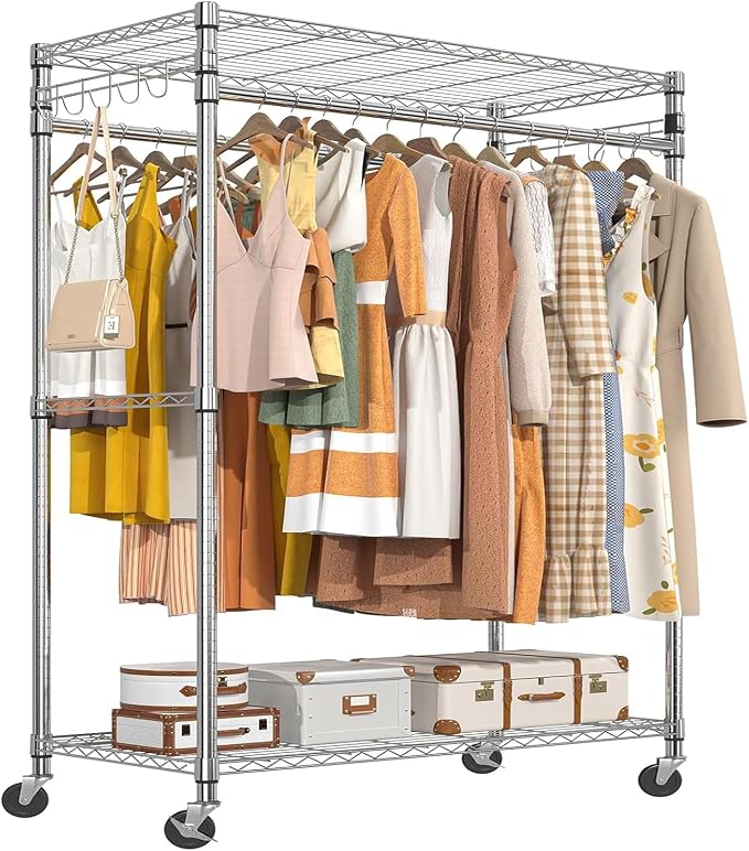 Simple Trending Rolling Clothes Rack, Clothing Rack, Garment Racks by SimpleTrending