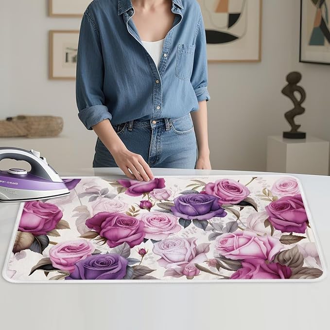 Ironing Mat Rose Print Portable Ironing Pad by PJHEQOXE