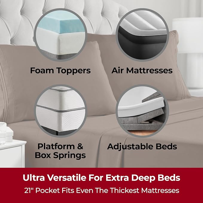 Mellanni Extra Deep Split King Sheets - Image 2