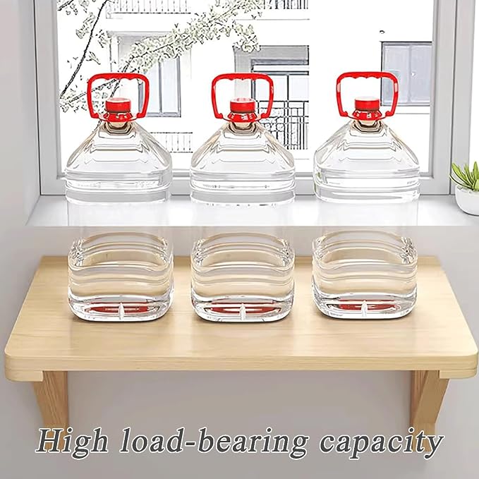 Wall-Mounted Folding Drop-Leaf Table Wood Floating Shelf Computer Desk - Image 4